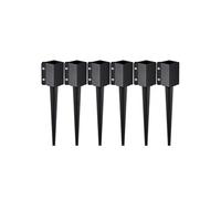 VEVOR Piquet d'ancrage pour poteau de clôture, 6 pcs, piquet de poteau en métal enduit de poudre noire, extérieur 610 x 113 x 113 mm (intérieur 89 x 89 mm) pour boîte aux lettres et barre de jardin