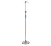 Support de poteau IV roulant robuste en acier inoxydable, hauteur réglable, support de sac IV à 4 broches, 5 roulettes support perfusion