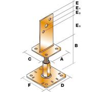 Support de poteau réglable SIMPSON - H.320 x ép.4 mm - PPSR320