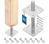 KOTARBAU® 8x Support De Poteau 110x110x250 mm En Acier Galvanisé | Support De Poteau À Visser Pour Poteaux |Pied Poteau |Platine Poteau |Support Poteau Bois |Fixation Poteau Bois |Support Poteau Acier