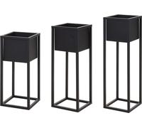 Support de pots de fleurs en métal carré - set de 3 - 50 + 60 + 70 cm