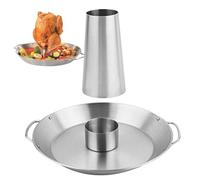 Support de poulet - Support de rôtissoire en acier inoxydable - Étagère de cuisson verticale pour poulet - Pour lave-vaisselle - Accessoire de barbecue fumeur - Poignée ergonomique pour une