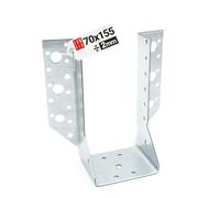 Support de poutre en bois 70x155 mm Type A, support galvanisé 2 mm, connecteur bois et supports d'angle pour poutres, support de menuiserie et construction bois, sabot poutre en acier galvanisé Lun