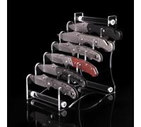 Support de Présentation - 6 Niveaux pour Couteaux de Poche, Pliants, EDC et Dagues - Fentes en U, Stand Transparent pour Maison, Commerce ou Vitrine (2set)