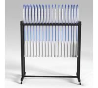 Support de présentation autoportant en acier noir avec roues verrouillables à 360° pour les écoles, les magasins de gaz et de vente au détail, 75 x 30 x 78 cm