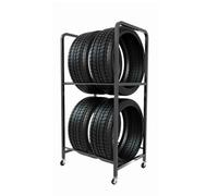 Support de présentation de pneus de moto et de voiture, double couche pour garage, atelier de réparation, chariot de rangement mobile avec roues, support de secours multi-pneus