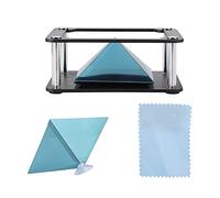 Support de Projecteur Holographique 3D pour Smartphone avec Pyramide Holographique à 360 Degrés, Images Claires, Utilisation en Chambre Noire, ABS Noir (Style cylindrique)