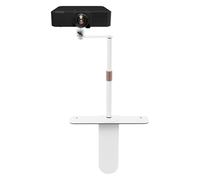 Support de projecteur, pivotant à 360°, réglable en hauteur, support de projecteur caché avec interface à vis 1/4", mini support de sol pour lit et canapé, blanc