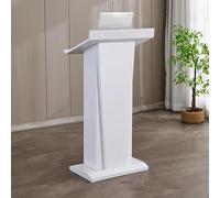 Support de pupitre blanc - Bureau d'hôtesse portable pour salle de classe et bureau avec design élégant pour présentations, discours et événements