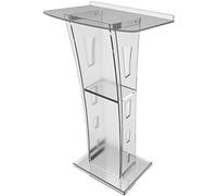 Support de pupitre en acrylique, pupitre transparent, support de podium transparent pour église, école, bureau, conférence, conférence, transparent avec lumières LED de couleur, large surface de lectu