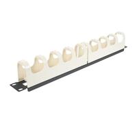 Support de Rack Horizontal pour Câbles, Gestionnaire Métal Blanc | Organisation des Fils, Montage Simple et Démontage Rapide, Accessoire Réseau pour Bureau et Moniteurs