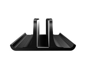 Support de Radiateur Noir , pour Ordinateur Portable Alliage D'aluminium | Socle Vertical de Bureau, Dissipation Thermique et Maintien Ferme, Retrait Facile, pour Laptop