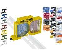 Support de rail DIN « Dual » pour 18 shellys : 1 Gen3, 1PM Gen3, 2PM Gen3, i4 Gen3, Plus 1, Plus 1PM, Plus 2PM, Plus i4, Plus 0-10 V, Wave 1PM, Wave 2PM, Wave Shutter, Wave i4 (jaune)