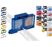 Support de rail DIN « Dual » pour 18 shellys : 1 Gen3, 1PM Gen3, 2PM Gen3, i4 Gen3, Plus 1, Plus 1PM, Plus 2PM, Plus i4, Plus 0-10 V, Wave 1PM, Wave 2PM, Wave Shutter, Wave i4 (bleu prime)