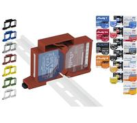 Support de rail DIN « Dual » pour 18 shellys : 1 Gen3, 1PM Gen3, 2PM Gen3, i4 Gen3, Plus 1, Plus 1PM, Plus 2PM, Plus i4, Plus 0-10 V, Wave 1PM, Wave 2PM, Wave Shutter, Wave i4 (rouge prime)