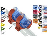 Support de rail DIN « Mini » pour 18 shellys : 1 Gen3, 1PM Gen3, 2PM Gen3, i4 Gen3, Plus 1, Plus 1PM, Plus 2PM, Plus i4, Plus 0-10 V, Wave 1PM, Wave 2PM, Wave Shutter, Wave i4 (2 x rouge prime)