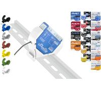 Support de rail DIN « Mini » pour 18 shellys : 1 Gen3, 1PM Gen3, 2PM Gen3, i4 Gen3, Plus 1, Plus 1PM, Plus 2PM, Plus i4, Plus 0-10 V, Wave 1PM, Wave 2PM, Wave Shutter, Wave i4 (blanc prime)