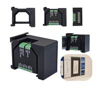 Support de rail DIN noir compatible avec Shelly Addon + Plus Serie + GEN3 avec protection de contact