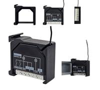 Support de rail DIN noir compatible avec Shelly Wave 1. Wave 1PM, Wave 2PM, WAVE Shutter, Wave i4 - Ouverture en bas