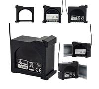 Support de rail DIN noir compatible avec variateur FIBARO 2 - Ouverture en bas