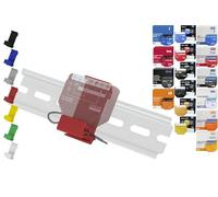 Support de rail DIN « plat » pour 18 shellys : 1 Gen3, 1PM Gen3, 2PM Gen3, i4 Gen3, Plus 1, Plus 1PM, Plus 2PM, Plus i4, Plus 0-10 V, Wave 1PM, Wave 2PM, Wave Shutter, Wave i4 (rouge prime)