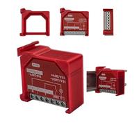 Support de rail DIN pour Shelly 1PM GEN4 - Différentes couleurs - Ouverture en bas (rouge)