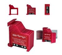 Support de rail DIN rouge compatible avec Shelly 1 Mini Gen3 - Ouverture en bas