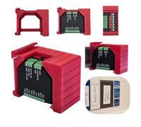 Support de rail DIN rouge compatible avec Shelly Addon + Plus Serie + GEN3 avec protection de contact
