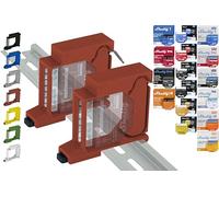Support de rail DIN simple pour 18 shellys : 1 Gen3, 1PM Gen3, 2PM Gen3, i4 Gen3, Plus 1, Plus 1PM, Plus 2PM, Plus i4, Plus 0-10 V, Wave 1PM, Wave 2PM, Wave Shutter, Wave i4 (2 x rouge)