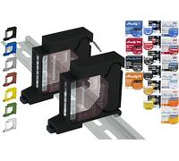 Support de rail DIN simple pour 18 shellys : 1 Gen3, 1PM Gen3, 2PM Gen3, i4 Gen3, Plus 1, Plus 1PM, Plus 2PM, Plus i4, Plus 0-10 V, Wave 1PM, Wave 2PM, Wave Shutter, Wave i4 (2 x noir)