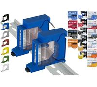 Support de rail DIN simple pour 18 shellys : 1 Gen3, 1PM Gen3, 2PM Gen3, i4 Gen3, Plus 1, Plus 1PM, Plus 2PM, Plus i4, Plus 0-10 V, Wave 1PM, Wave 2PM, Wave Shutter, Wave i4 (2 x bleu)