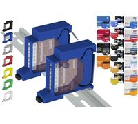 Support de rail DIN « Single » pour 18 Shellys : 1 Gen3, 1PM Gen3, 2PM Gen3, i4 Gen3, Plus 1, Plus 1PM, Plus 2PM, Plus i4, Plus 0-10V Dimmer, Wave 1, Wave 1PM, Wave 2PM, Wave Shutter, Wave i4 (2x Bleu