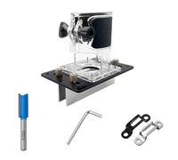 Support de rainurage 2 en 1 pour défonceuse à bois, fixation invisible, base de coupe de 65 mm, guide de fente précis, fraise incluse, idéal pour l'assemblage d'armoires et d'armoires