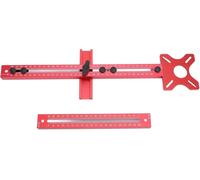 Support de rainure de fraisage 4 en 1, modèle de rainurage multifonction en aluminium, guide de défonceuse réglable avec base amovible, gabarit de découpe circulaire et de rainurage de précision pour