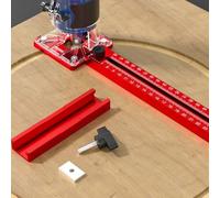 Support de rainure de fraisage en alliage d'aluminium pour défonceuse de menuiserie, gabarit de coupe circulaire et guide de bord pour machine à couper, avec base et accessoires