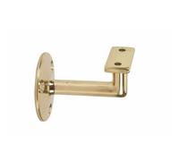 Support de rampe coudé en laiton poli - platine ronde BRICOZOR