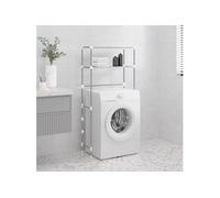 Vidaxl Support De Rangement 2 Niveaux Sur La Machine À Laver Gris Fer