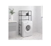 vidaXL Support de rangement 2 niveaux sur la machine à laver Noir Fer 343131