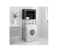 vidaXL Support de rangement 2 niveaux sur la machine à laver Noir Fer 343135