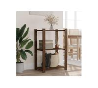 vidaXL Étagère de rangement 3 niveaux – bois de pin solide, marron, moderne