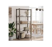 vidaXL Support de rangement à 5 niveaux en bois de pin 80 x 38 x 170 cm - Gris G