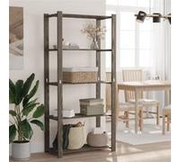 vidaXL Support de rangement à 5 niveaux en bois de pin 80 x 38 x 170 cm - Gris G