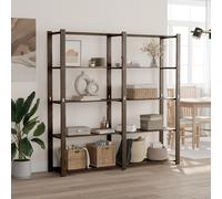 Support de rangement à 5 niveaux noir 170x38x170 cm bois pin