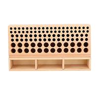Support de rangement à 98 trous, boîte de support d'outils d'artisanat en cuir, support de travail manuel, organisateur de support pour atelier ou salle de travail, bois de hêtre