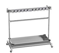 Support de rangement à roulettes, en acier inoxydable, chariot à outils de nettoyage, organisateur de fournitures de nettoyage avec roues pour buanderie et station de ménage