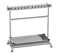 Support de rangement à roulettes, en acier inoxydable, chariot à outils de nettoyage, organisateur de fournitures de nettoyage avec roues pour buanderie et station de ménage