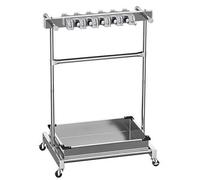 Support de rangement à roulettes, en acier inoxydable, chariot à outils de nettoyage, organisateur de fournitures de nettoyage avec roues pour buanderie et station de ménage