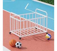 Support de rangement à roulettes en métal noir pour ballons de sport, chariot de rangement de balles avec couvercle, support de basket-ball robuste avec roulettes, pour extérieur, garage, jardin
