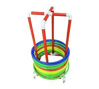 Support De Rangement À roulettes pour Cerceaux De Hula Hoop, Support en PVC avec 4 Roues, Idéal pour Les Cours Deps Au Collège, Usage Commercial.