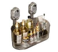 Support De Rangement À Ventouses Avec Trou De Drainage - Support De Rangement À Ventouse Puissante - Boîte De Rangement À Aspiration De Fond Puissante, Pour Cuisine Salle De Bain Douche (Gris)